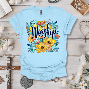 Vibrant Worship Yellow Floral Tee