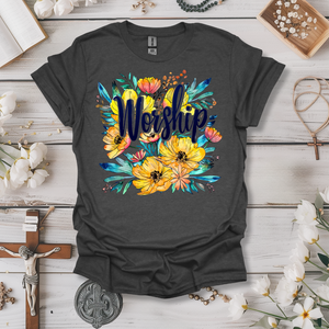 Vibrant Worship Yellow Floral Tee