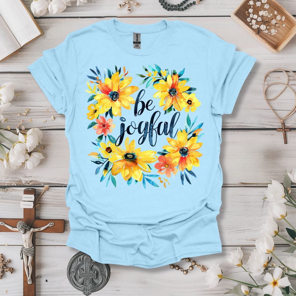 Be Joyful Yellow Floral Tee