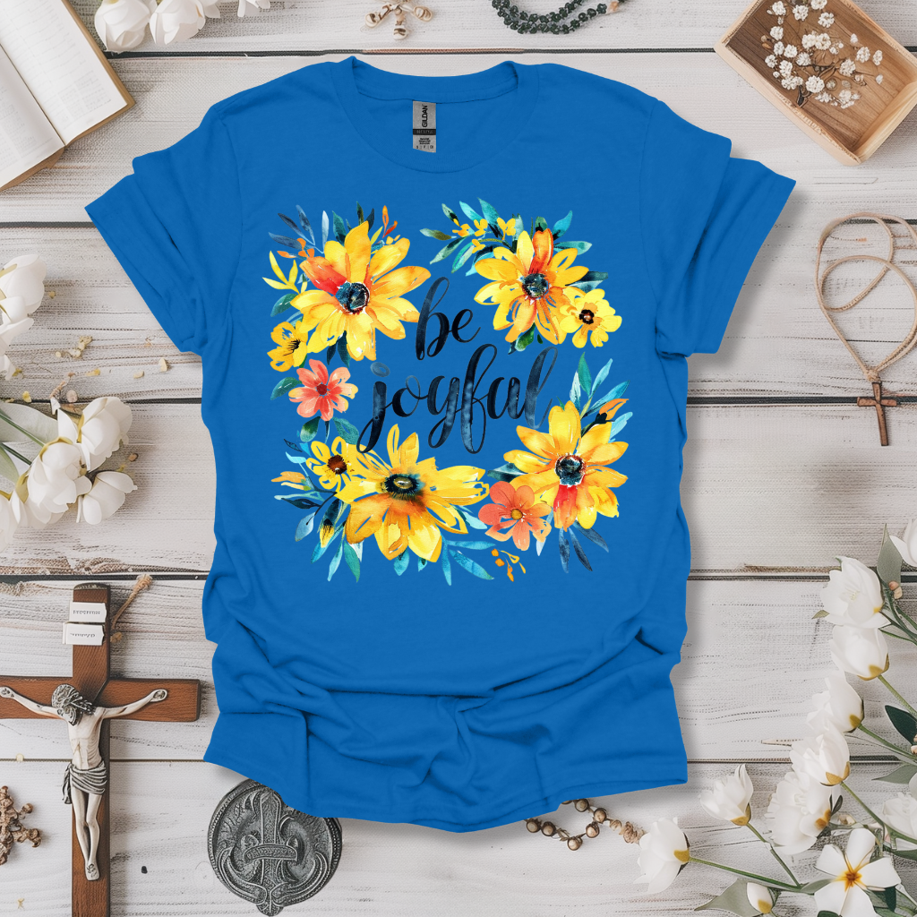 Be Joyful Yellow Floral Tee