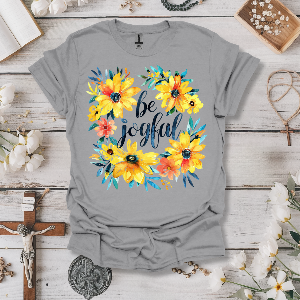 Be Joyful Yellow Floral Tee