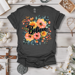 Believe Peach Floral Tee