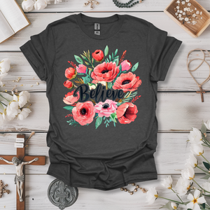 Believe Pink Floral Tee