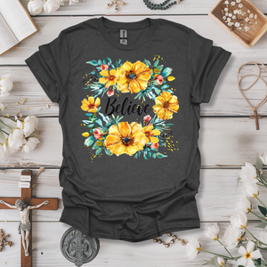 Believe Yellow Floral Tee