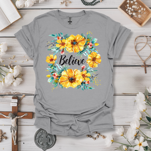 Believe Yellow Floral Tee