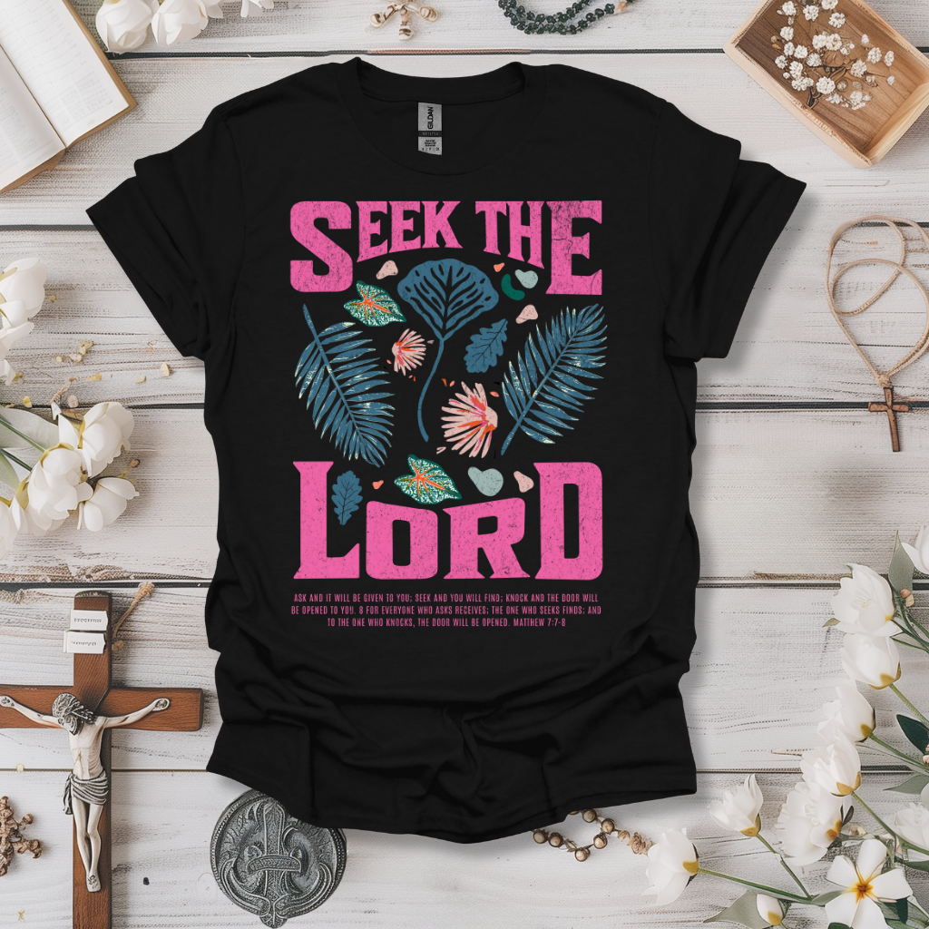 Seek The Lord Pink Print Tee