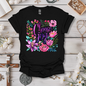 Choose Joy (Purple Floral Watercolor) Tee