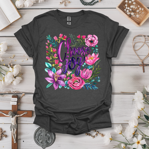 Choose Joy (Purple Floral Watercolor) Tee