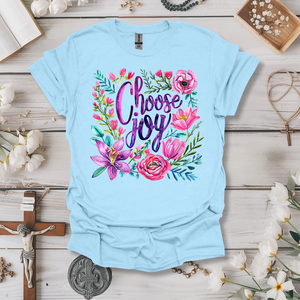 Choose Joy (Purple Floral Watercolor) Tee