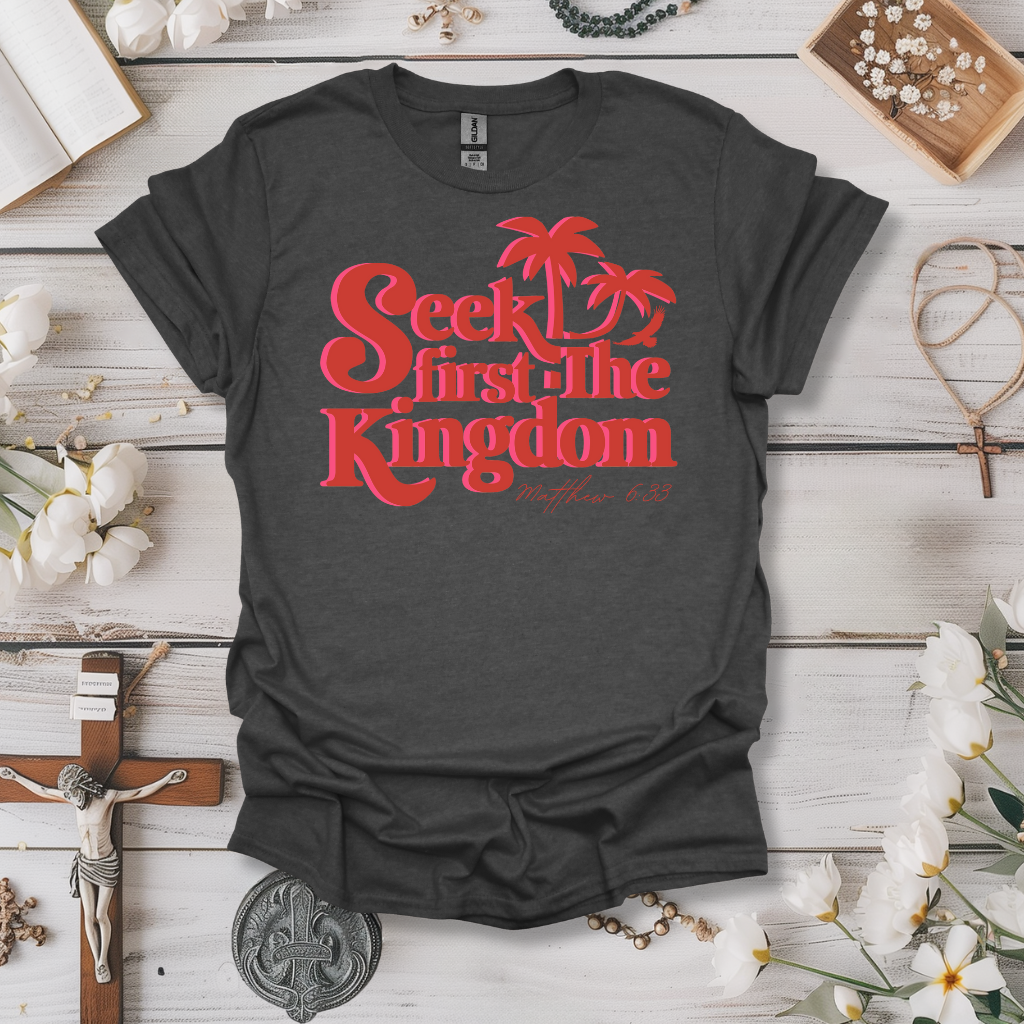 Seek First The Kingdom Red Print Tee