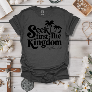 Seek First The Kingdom Black Print Tee