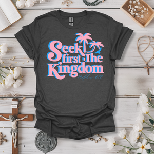 Seek First The Kingdom Pink Print Tee