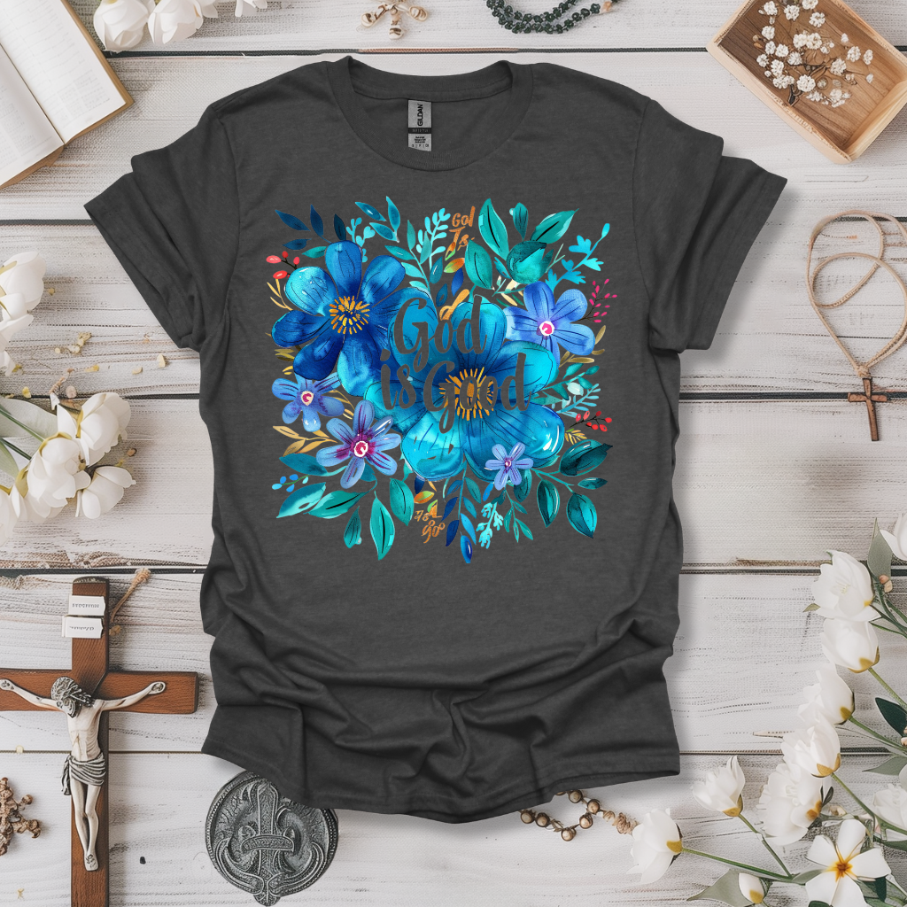 God is Good Blue Blossoms Tee