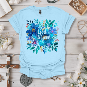 God is Good Blue Blossoms Tee