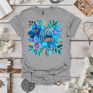 God is Good Blue Blossoms Tee