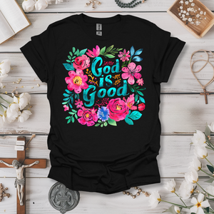 God is Good Pink Floral Tee