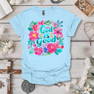 God is Good Pink Floral Tee