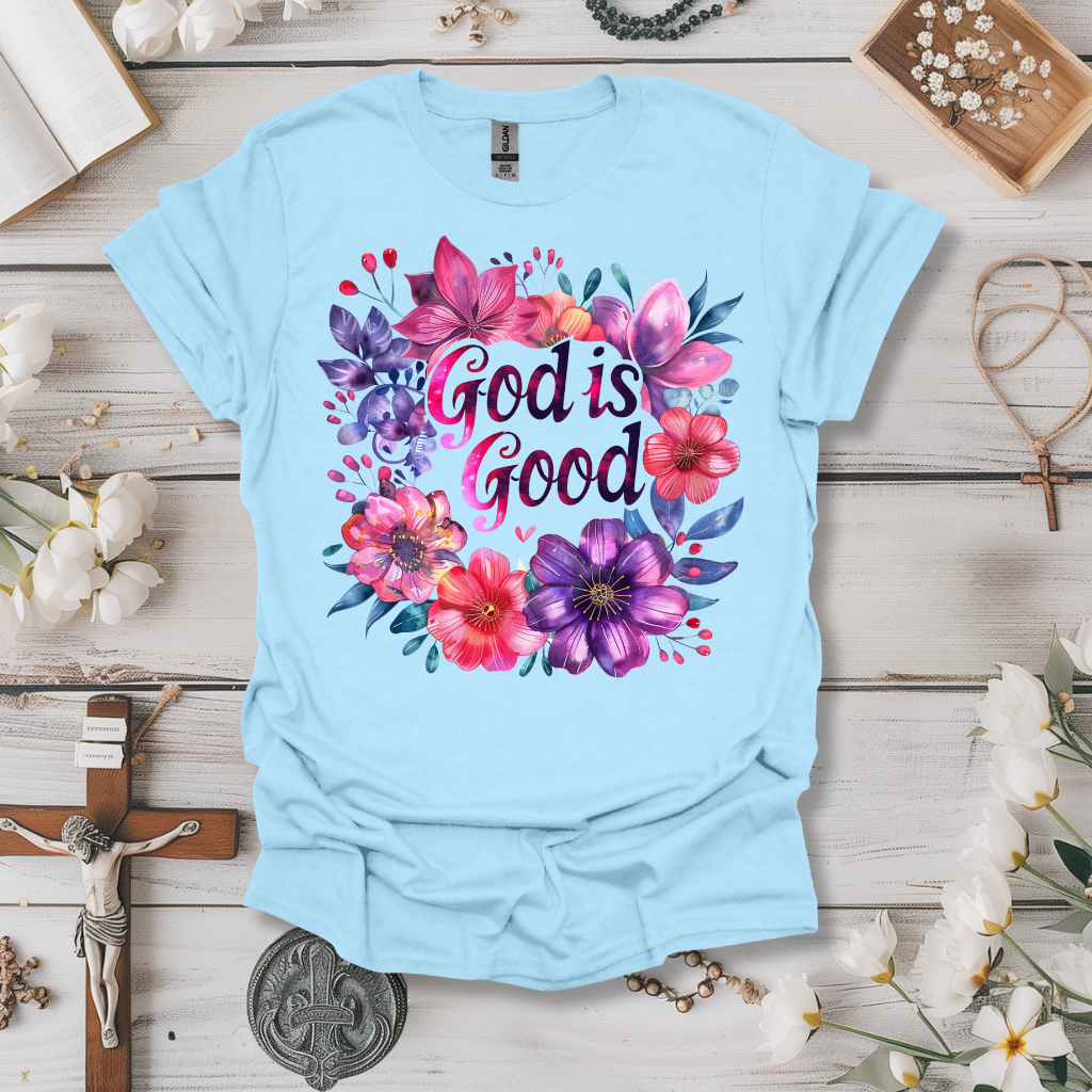 God is Good Purple Blossoms Tee