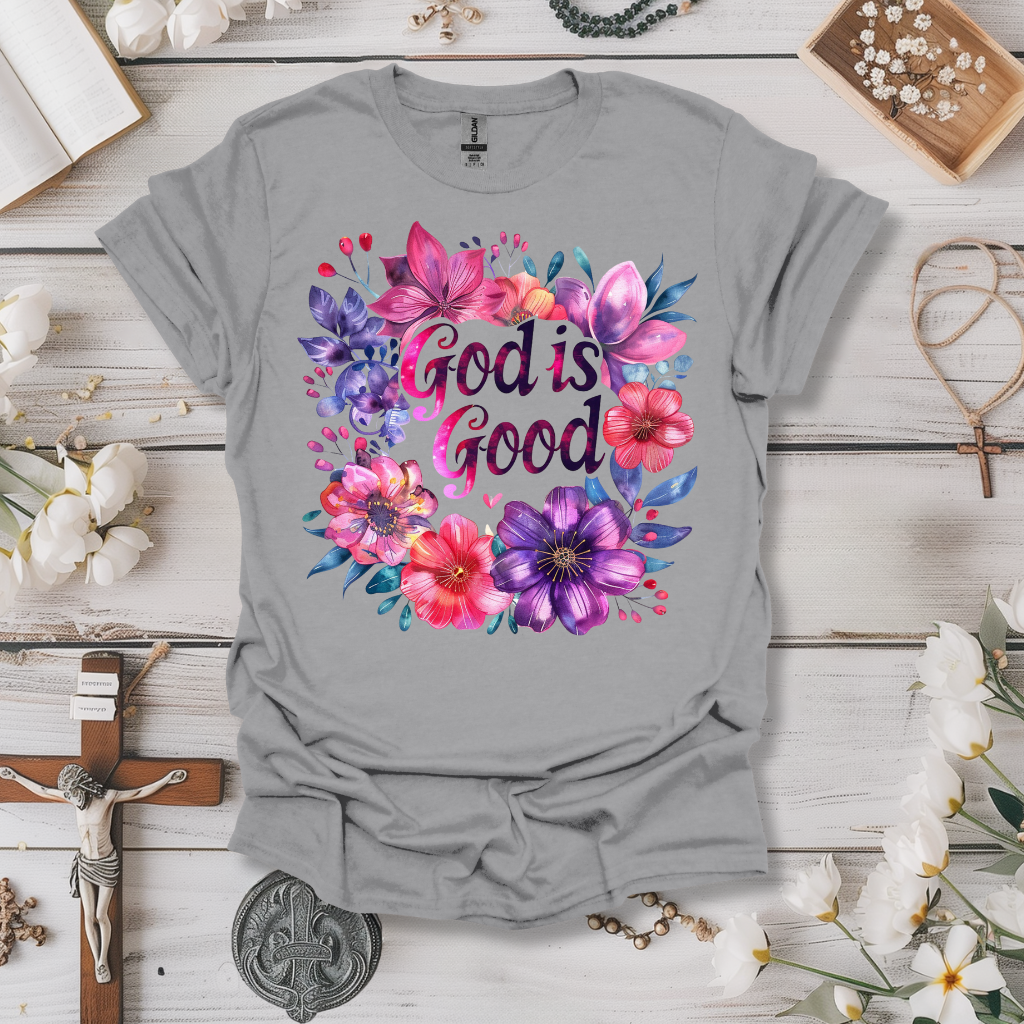 God is Good Purple Blossoms Tee