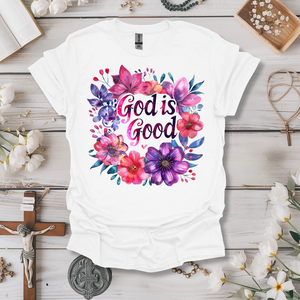 God is Good Purple Blossoms Tee