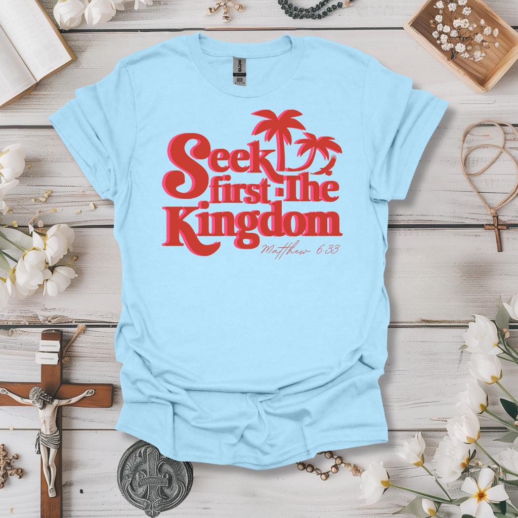 Seek First The Kingdom Red Print Tee