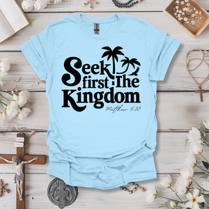 Seek First The Kingdom Black Print Tee