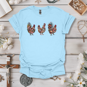 Retro Floral Chickens