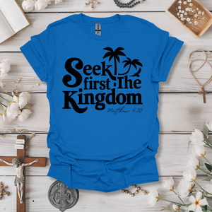 Seek First The Kingdom Black Print Tee