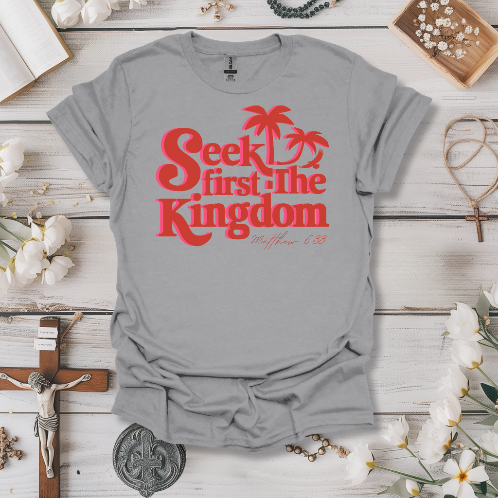 Seek First The Kingdom Red Print Tee