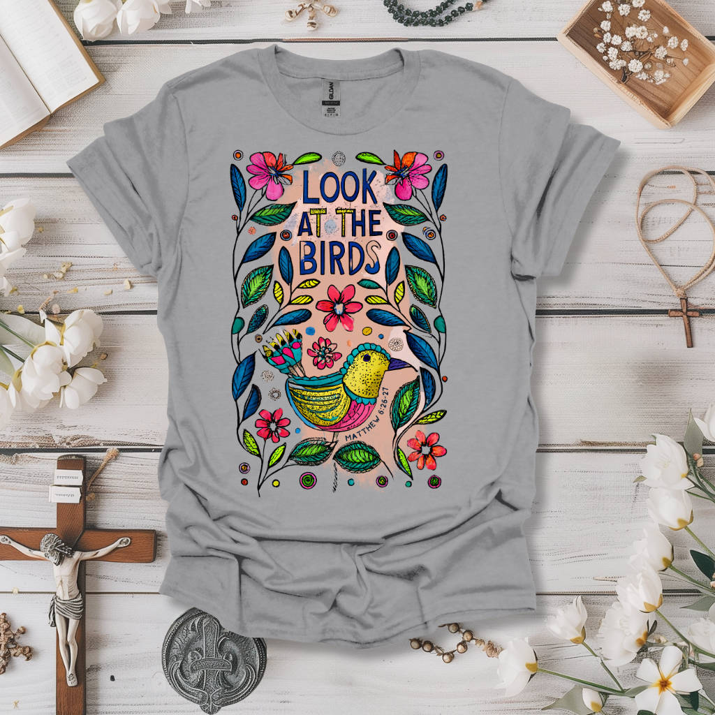 Look At The Birds Floral Tee