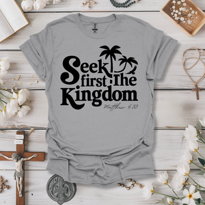 Seek First The Kingdom Black Print Tee