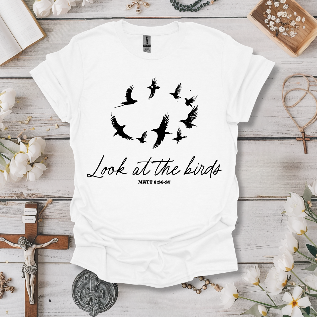 Look At The Birds Of The Air Minimalistic Tee