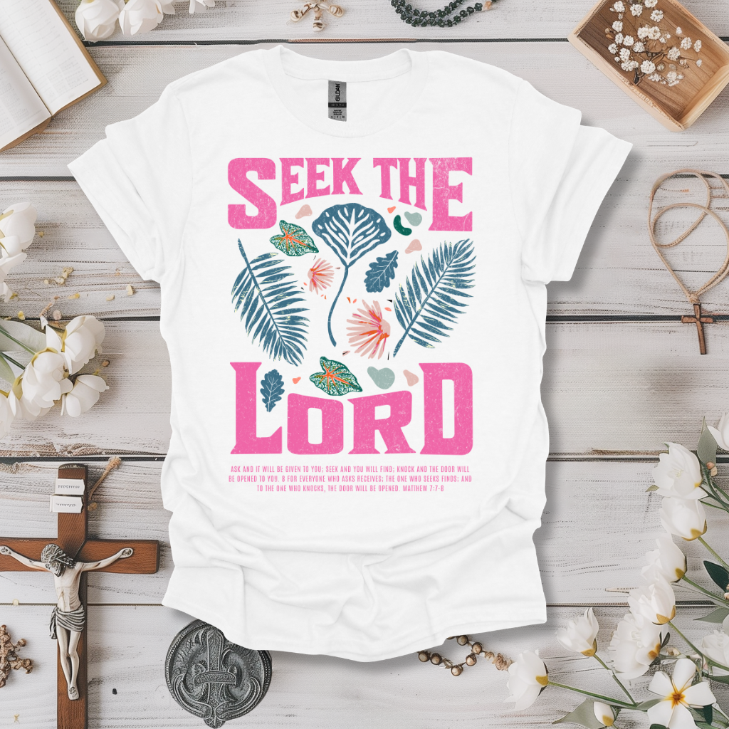 Seek The Lord Pink Print Tee